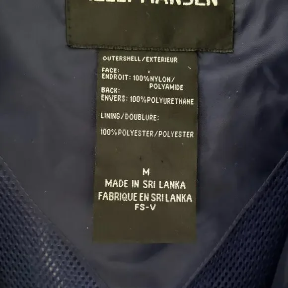 Helly Hansen Men's Hooded Windbreaker Rainjacket Zip Up Packable in Navy Size M - Picture 3 of 7